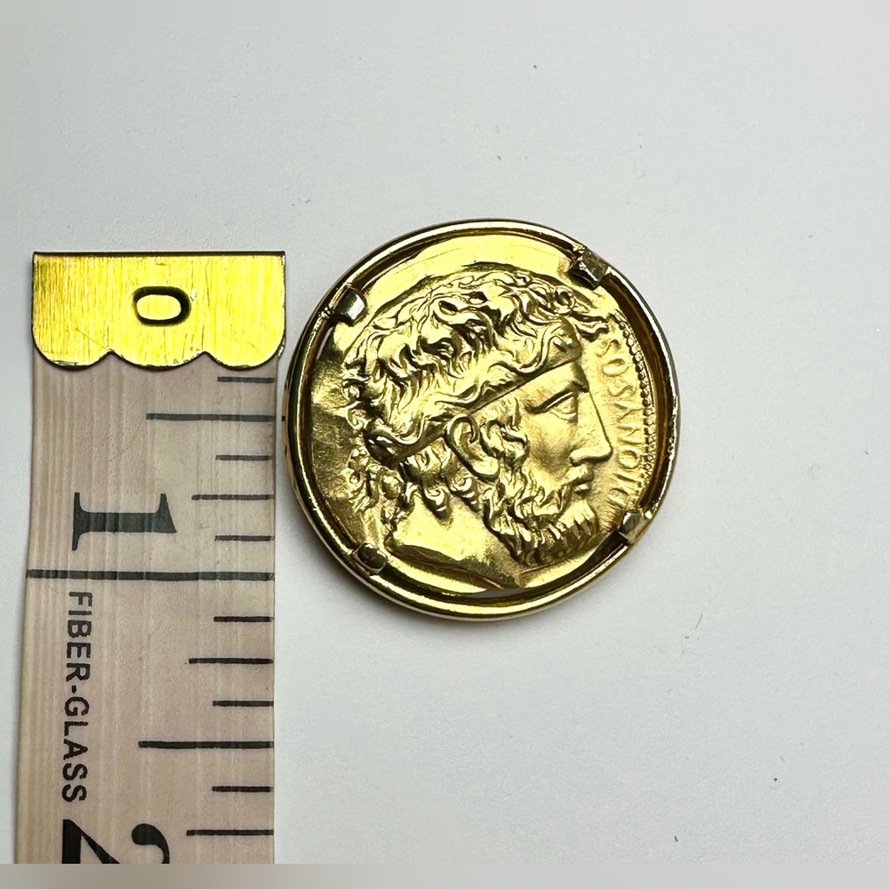 💛Vintage Napier 1980s Dionysos Coin Brooch - Picture 8 of 8